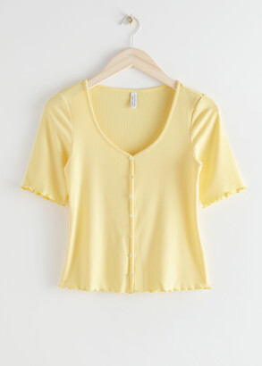 And other stories Ribbed Scoop Neck Top