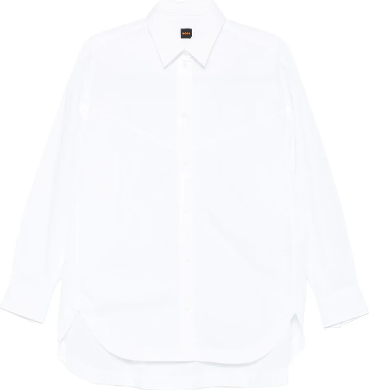 HUGO BOSS Curved-Hem Cotton Shirt