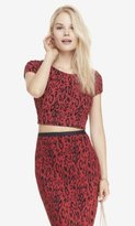 Thumbnail for your product : Express Leopard Jacquard Cropped Tee