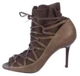 Thumbnail for your product : Jimmy Choo Leather Lace-Up Pumps Olive Leather Lace-Up Pumps