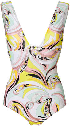 Emilio Pucci printed plunge swimsuit