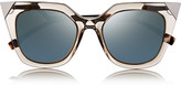 Thumbnail for your product : Fendi Embellished cat eye acetate mirrored sunglasses