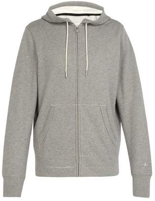 Rag & Bone Zip Through Cotton Hooded Sweatshirt - Mens - Grey