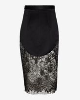 Thumbnail for your product : Lover Lotus Lace Hem Pencil Skirt