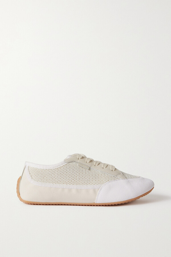 The Row Bonnie Leather-trimmed Suede, Mesh And Canvas Sneakers - White -  ShopStyle