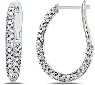 Julie Leah 1 CT TW Diamond 14K White Gold Hoop Earrings