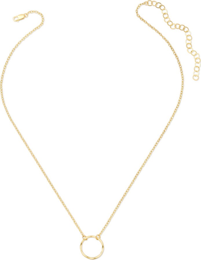 Heather Hawkins Jewelry Hammered Circle Necklace - Small - Fifteen Millimeters - Gold-Filled