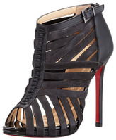 Thumbnail for your product : Christian Louboutin Karina Caged Red-Sole Ankle Bootie, Black