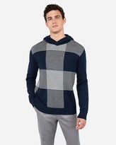 Thumbnail for your product : Express Striped Check Hooded Sweater