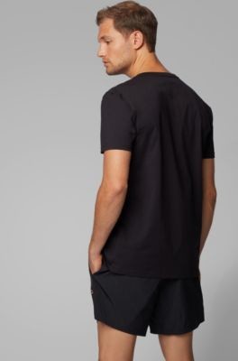 BOSS Relaxed-fit beach T-shirt with foil logo