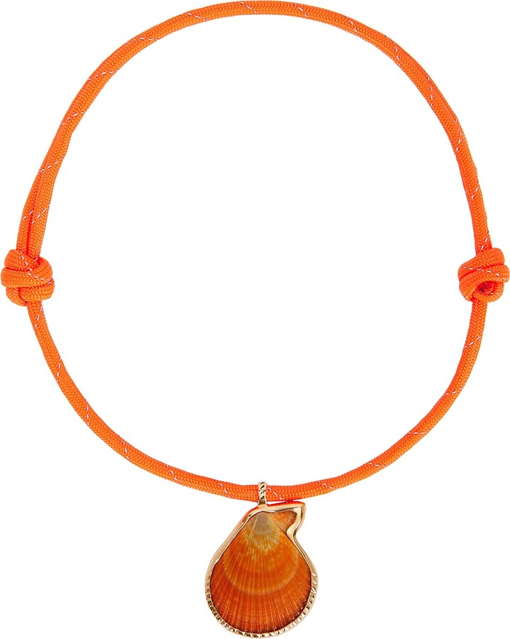 Dezso by Sara Beltrán 18k Gold Clam Necklace in Orange