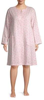 Miss Elaine Plus Floral-Print Nightgown