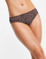 Thumbnail for your product : And other stories & spot print frill edge bikini bottoms in brown