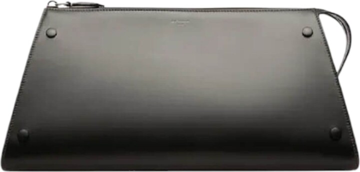 Bally Arieel 6301635 Women's Black Leather Clutch Bag