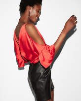 Thumbnail for your product : Express Cold Shoulder Flutter Sleeve Blouse