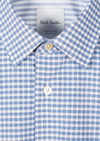 Thumbnail for your product : Paul Smith Men's Tailored-Fit Blue Gingham Check Shirt With Contrast Cuff Lining