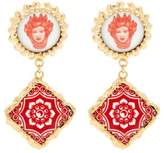 Thumbnail for your product : Rosantica By Michela Panero - Ciucciue Face & Tile Drop Earrings - Womens - Red