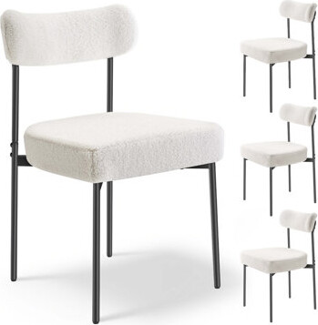 East Urban Home Set Of 4 Boucle Dining Chairs