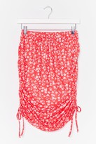 Thumbnail for your product : Nasty Gal Womens Ditsy Floral Ruched Mini Skirt - Red - 14