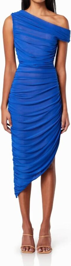 Elliatt Rome Ruched Midi Dress In Cobalt