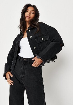black distressed jean jacket