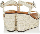 Thumbnail for your product : Jimmy Choo NYLAH 100 Natural Raffia Wedge Sandals with Crystal Buckle
