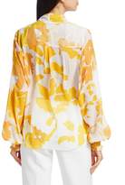 Thumbnail for your product : Caroline Constas Bette Floral Blouson-Sleeve Blouse