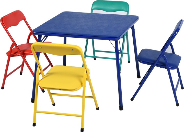 Homy Casa 5Piece Folding Table and Chairs Set for Kids Dining Room
