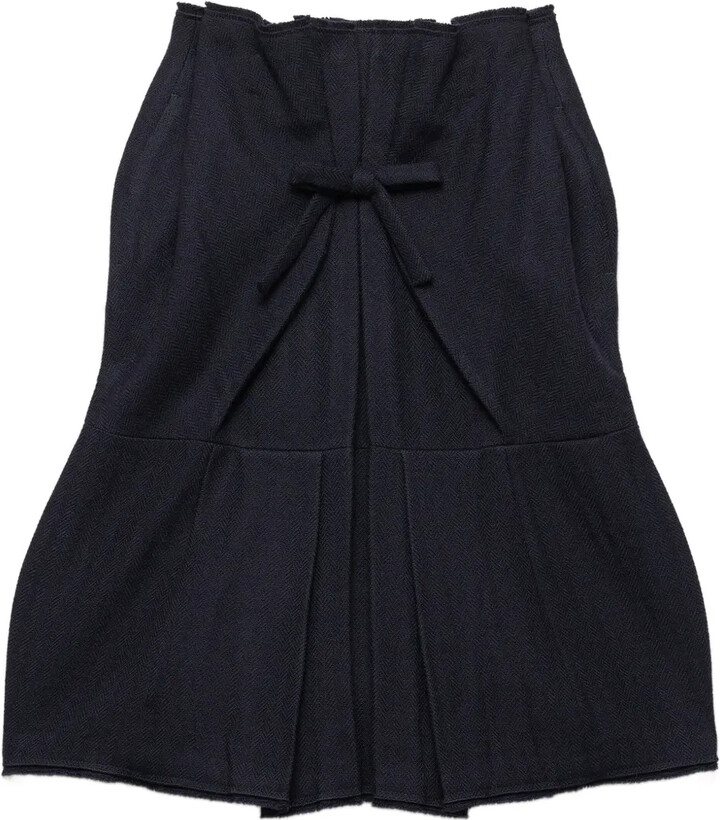 Prada Chevron Wool Midi Skirt