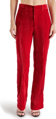 Women's Red Velvet Pants