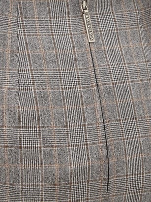 Balenciaga Prince Of Wales-check Wool Midi Skirt - Grey