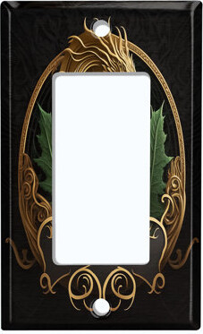 WorldAcc Dragon Crest 1-Gang Rocker Wall Plate