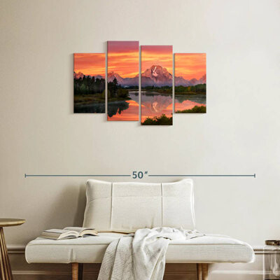Ebern Designs Grand Teton River Reflection