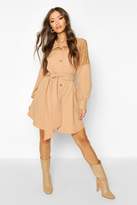 Thumbnail for your product : boohoo Lace Insert Swing Shirt Dress