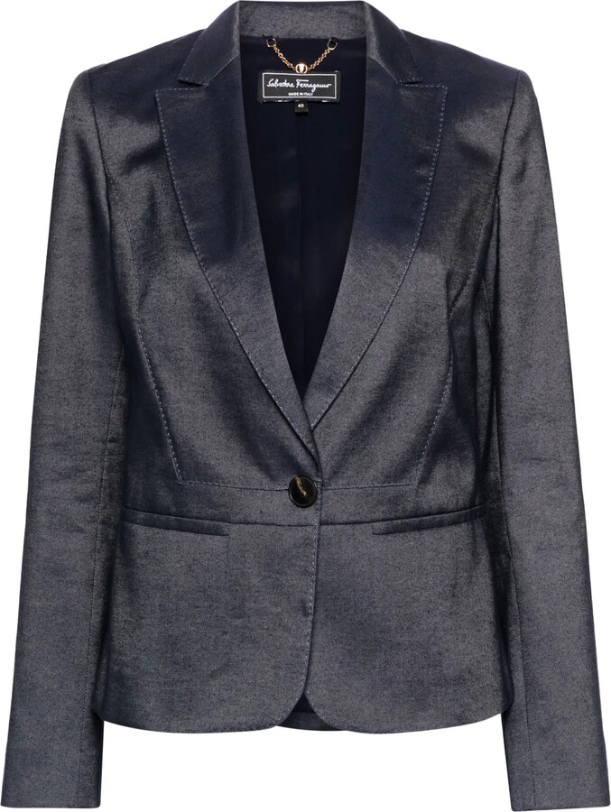 Ferragamo Pre-Owned 2000s Single-Breasted Peplum Blazer
