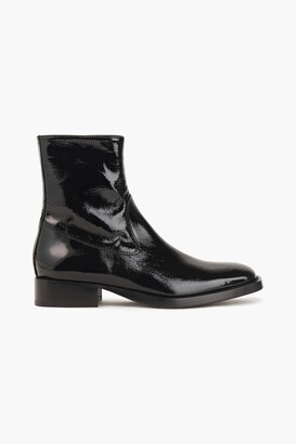 Ann Demeulemeester Crinkled Patent-leather Ankle Boots