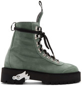 Thumbnail for your product : Off-White Green Suede Hiking Boots