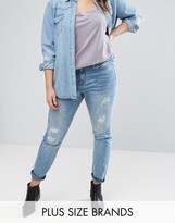 Thumbnail for your product : Junarose Five Slim Leg Distressed Jeans