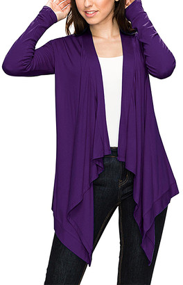 Dark Purple Cardigan Women - ShopStyle