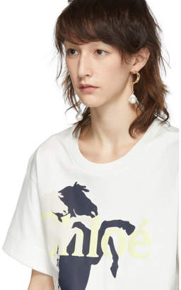 Chloé White Mercerised Horse T-Shirt
