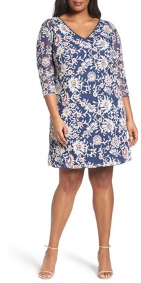 Adrianna Papell Plus Size Women's Marrakesh Embroidered Trapeze Dress