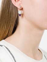 Thumbnail for your product : Delfina Delettrez 18kt gold Trillion diamond, pearl and topaz earrings