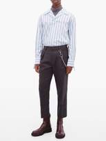 Thumbnail for your product : Wooyoungmi Prince Of Wales Check Banded Cuff Wool Trousers - Mens - Dark Navy
