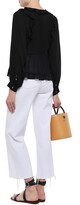 Thumbnail for your product : IRO Ruffled Lace-trimmed Crepe De Chine Blouse