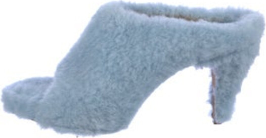 KHAITE Faux Fur Slides Blue