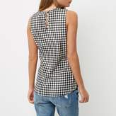 Thumbnail for your product : River Island Black gingham print tie knot vest top