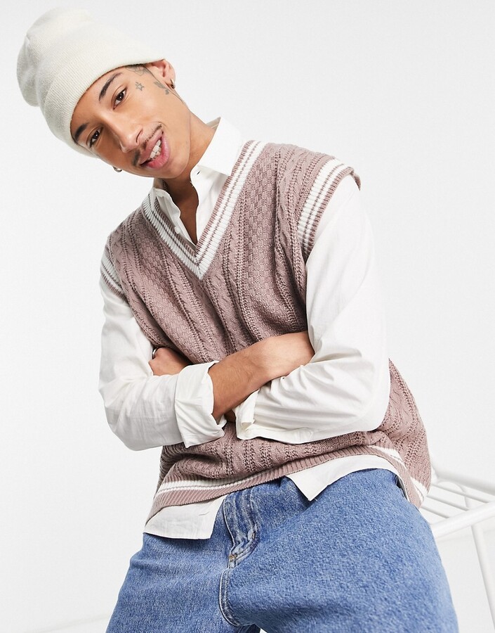 mens oversized sweater vest