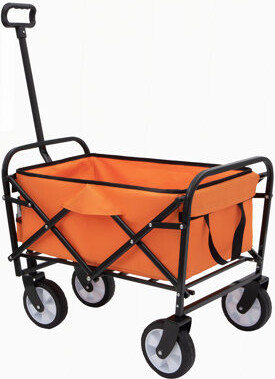 Wateday Collapsible Foldable Wagon Cart with strapping system Beach Wagon , Utility Cart , Utility Wagon Grocery Cart for Camping Shopping Sports Gardeing Fis