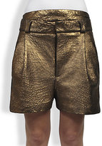 Thumbnail for your product : Haider Ackermann Apollo Metallic Leather Shorts