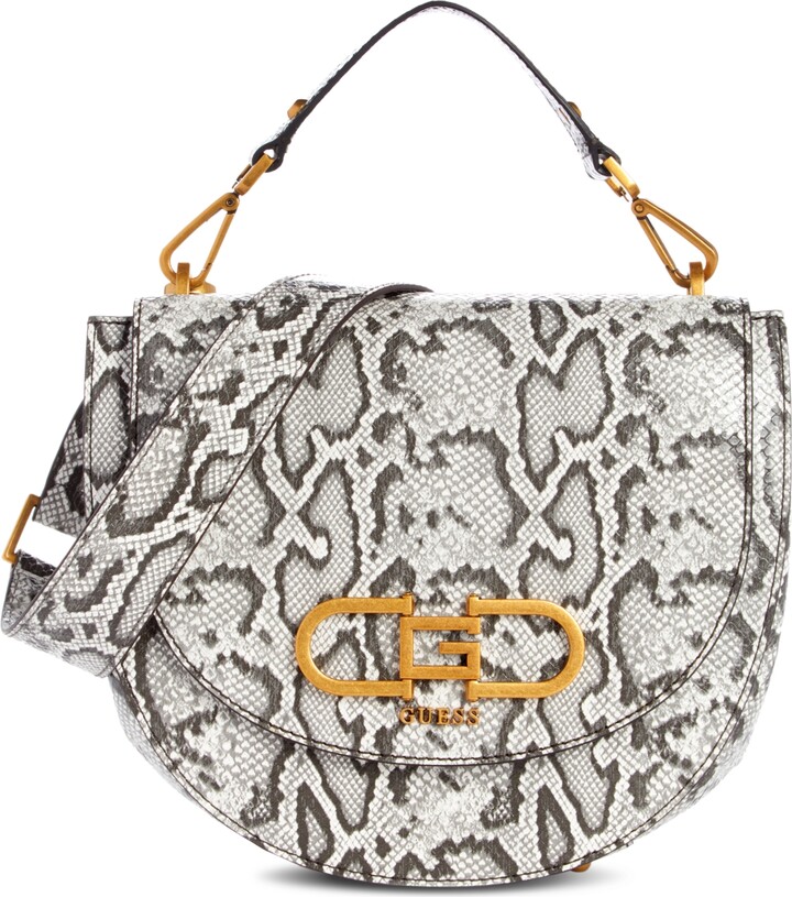 Guess Women's Katey Croc Mini Top Zip Shoulder Bag - Flame